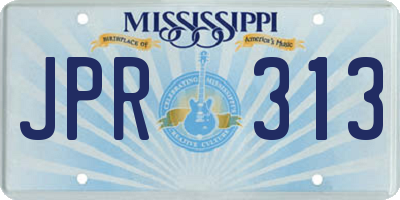 MS license plate JPR313