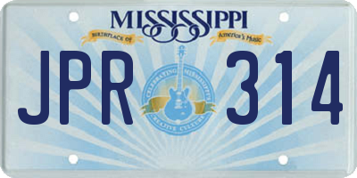 MS license plate JPR314