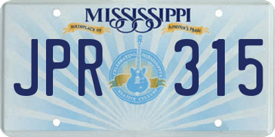 MS license plate JPR315