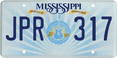 MS license plate JPR317