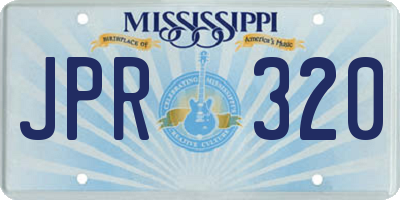 MS license plate JPR320