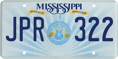 MS license plate JPR322