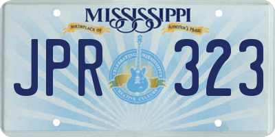 MS license plate JPR323
