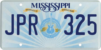 MS license plate JPR325