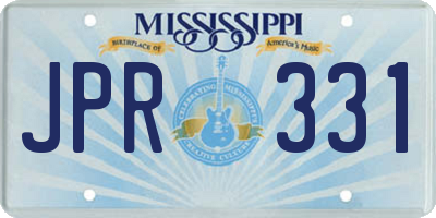 MS license plate JPR331