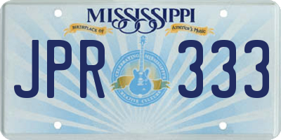MS license plate JPR333