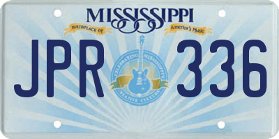 MS license plate JPR336