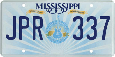 MS license plate JPR337