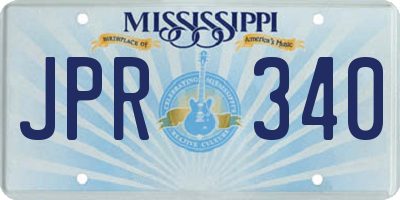 MS license plate JPR340