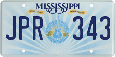 MS license plate JPR343