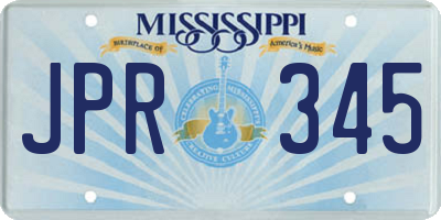 MS license plate JPR345