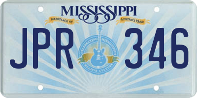 MS license plate JPR346
