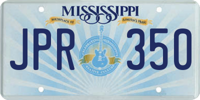 MS license plate JPR350