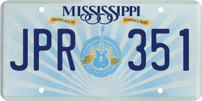 MS license plate JPR351