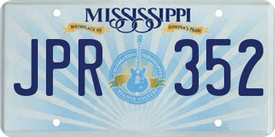 MS license plate JPR352