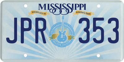 MS license plate JPR353