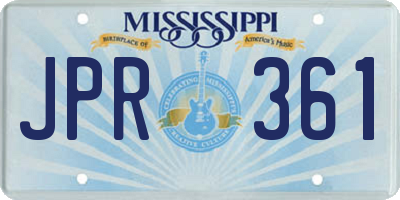 MS license plate JPR361