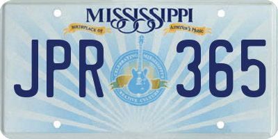 MS license plate JPR365
