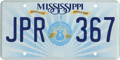 MS license plate JPR367