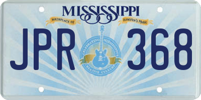MS license plate JPR368