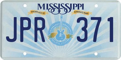 MS license plate JPR371