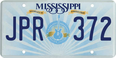 MS license plate JPR372