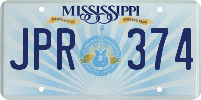 MS license plate JPR374
