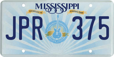MS license plate JPR375