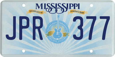 MS license plate JPR377
