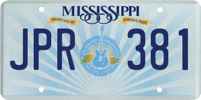 MS license plate JPR381