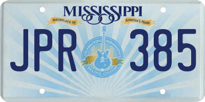 MS license plate JPR385