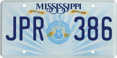 MS license plate JPR386