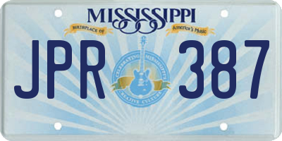 MS license plate JPR387