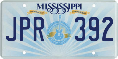 MS license plate JPR392