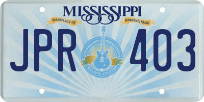 MS license plate JPR403