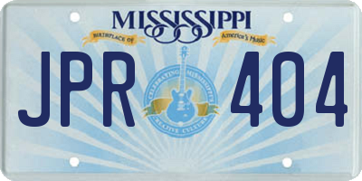 MS license plate JPR404