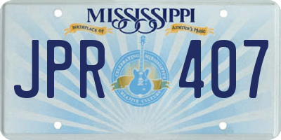MS license plate JPR407