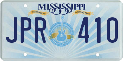 MS license plate JPR410