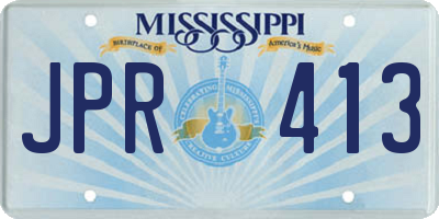 MS license plate JPR413