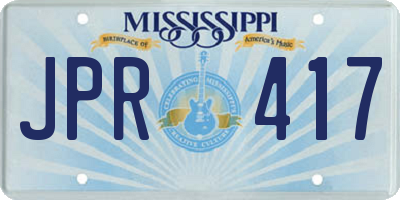 MS license plate JPR417