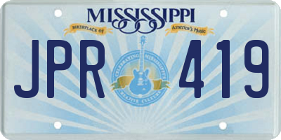 MS license plate JPR419