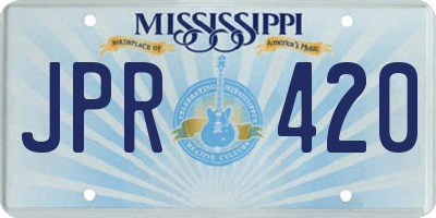 MS license plate JPR420