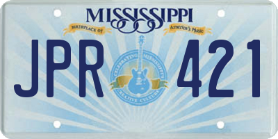 MS license plate JPR421