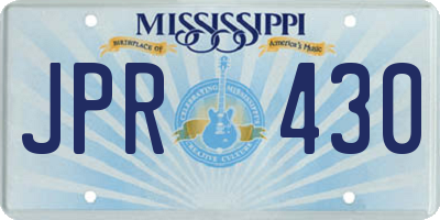 MS license plate JPR430