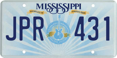 MS license plate JPR431