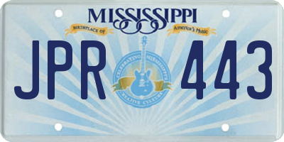 MS license plate JPR443