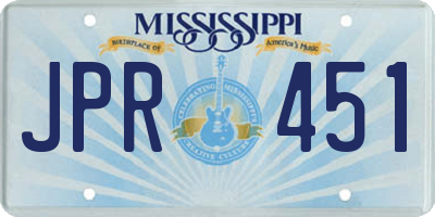 MS license plate JPR451