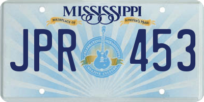 MS license plate JPR453