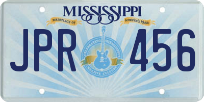 MS license plate JPR456