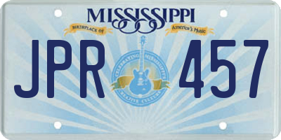 MS license plate JPR457